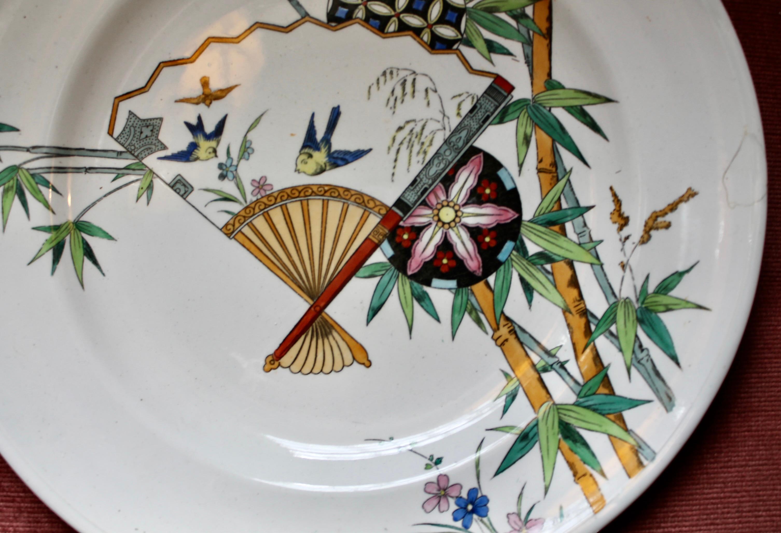 Inglese Piatto Christopher Dresser stile Japonisme Aesthetic Movement di Minton in vendita