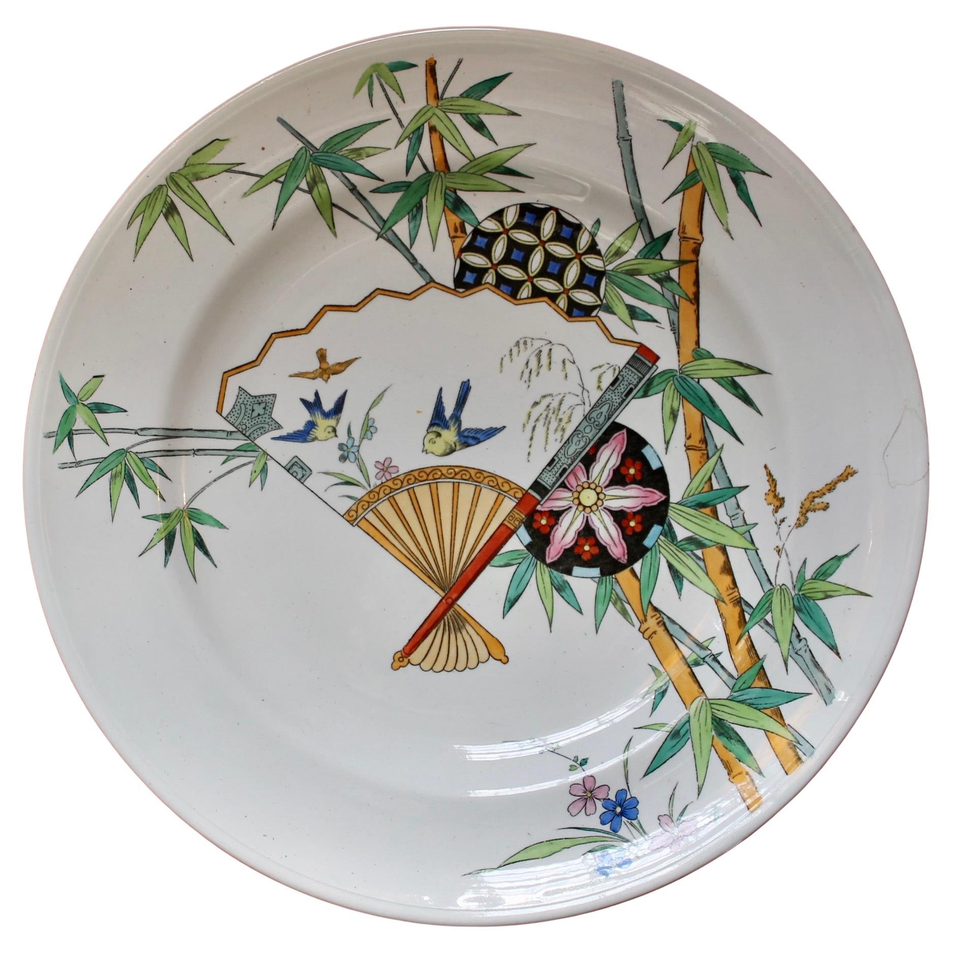 Piatto Christopher Dresser stile Japonisme Aesthetic Movement di Minton