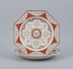 Mintons, England, Four "Holland" Faience Plates, Dinner Plates and Deep Plates