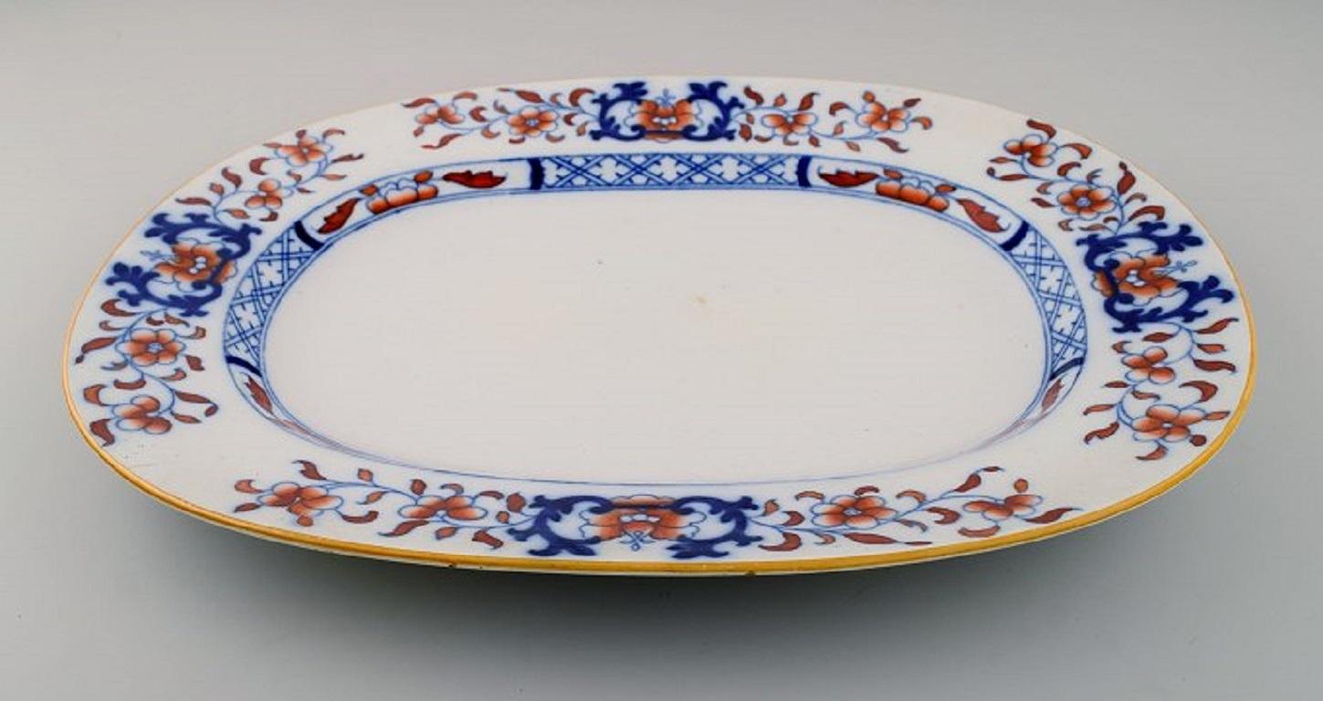 English Mintons, England, Three Antique Dishes in Hand-Painted Faience, Chinese Style For Sale