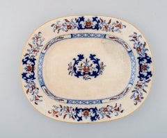 Mintons, England, Two Antique Dishes in Hand-Painted Faience, Chinese Style