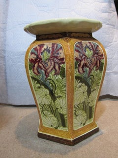 Mintons Impressed Mark Pottery Garden Seat in Secessionist Style