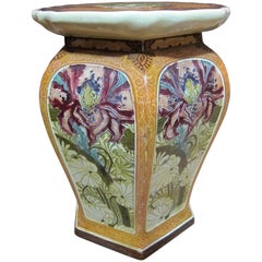 Mintons Impressed Mark Pottery Garden Seat in Secessionist Style