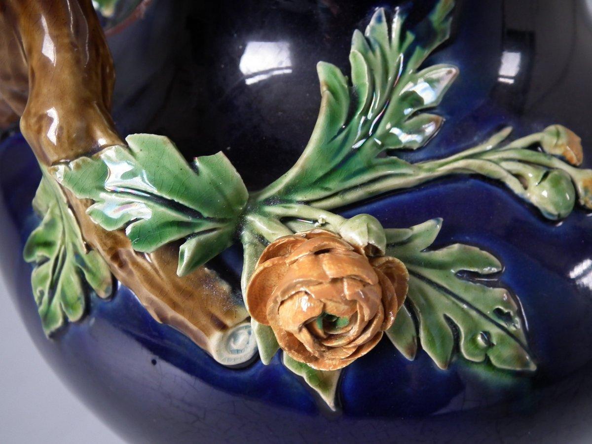 Mintons Majolica Flower Vase with Handle 7