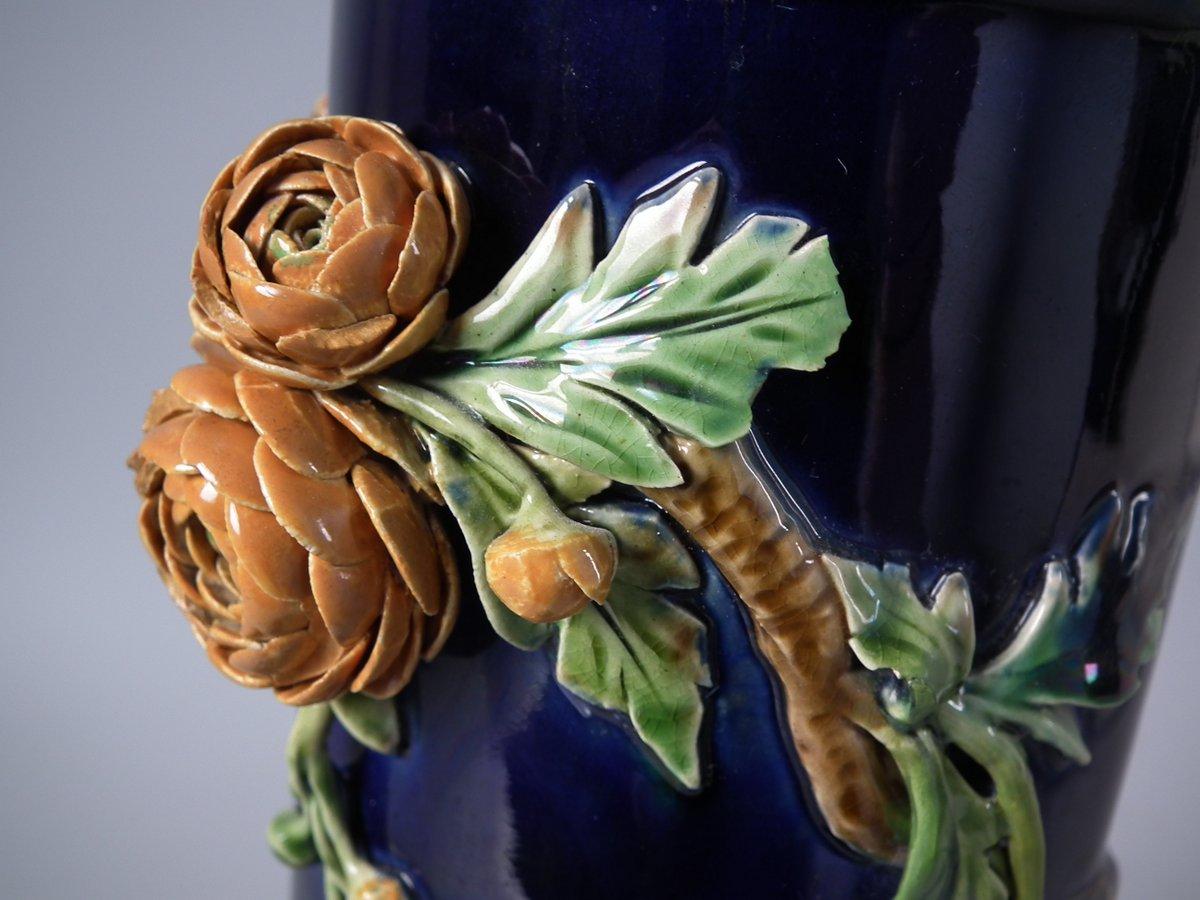 Mintons Majolica Flower Vase with Handle 8