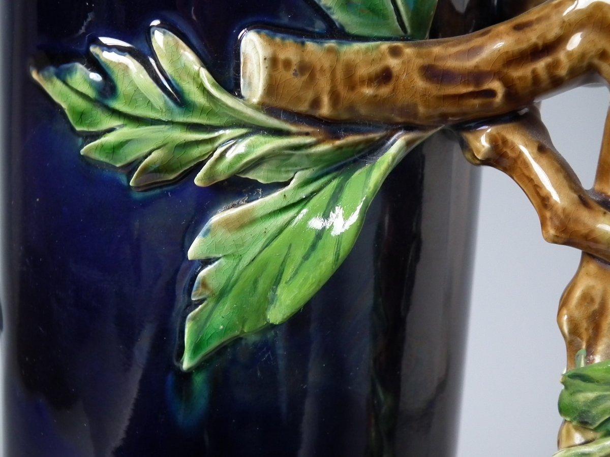 Mintons Majolica Flower Vase with Handle 12