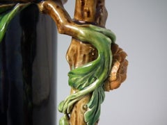 Mintons Majolica Flower Vase with Handle