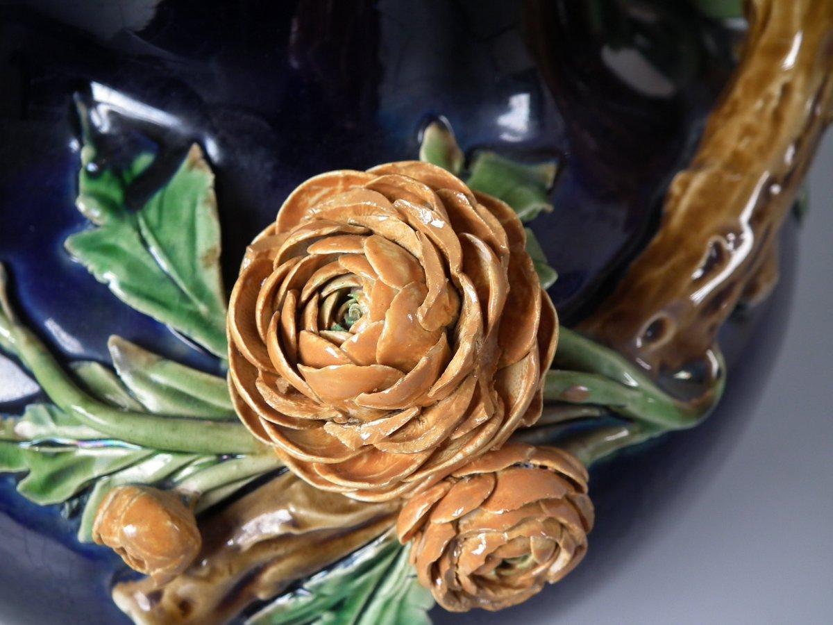 Mintons Majolica Flower Vase with Handle 2