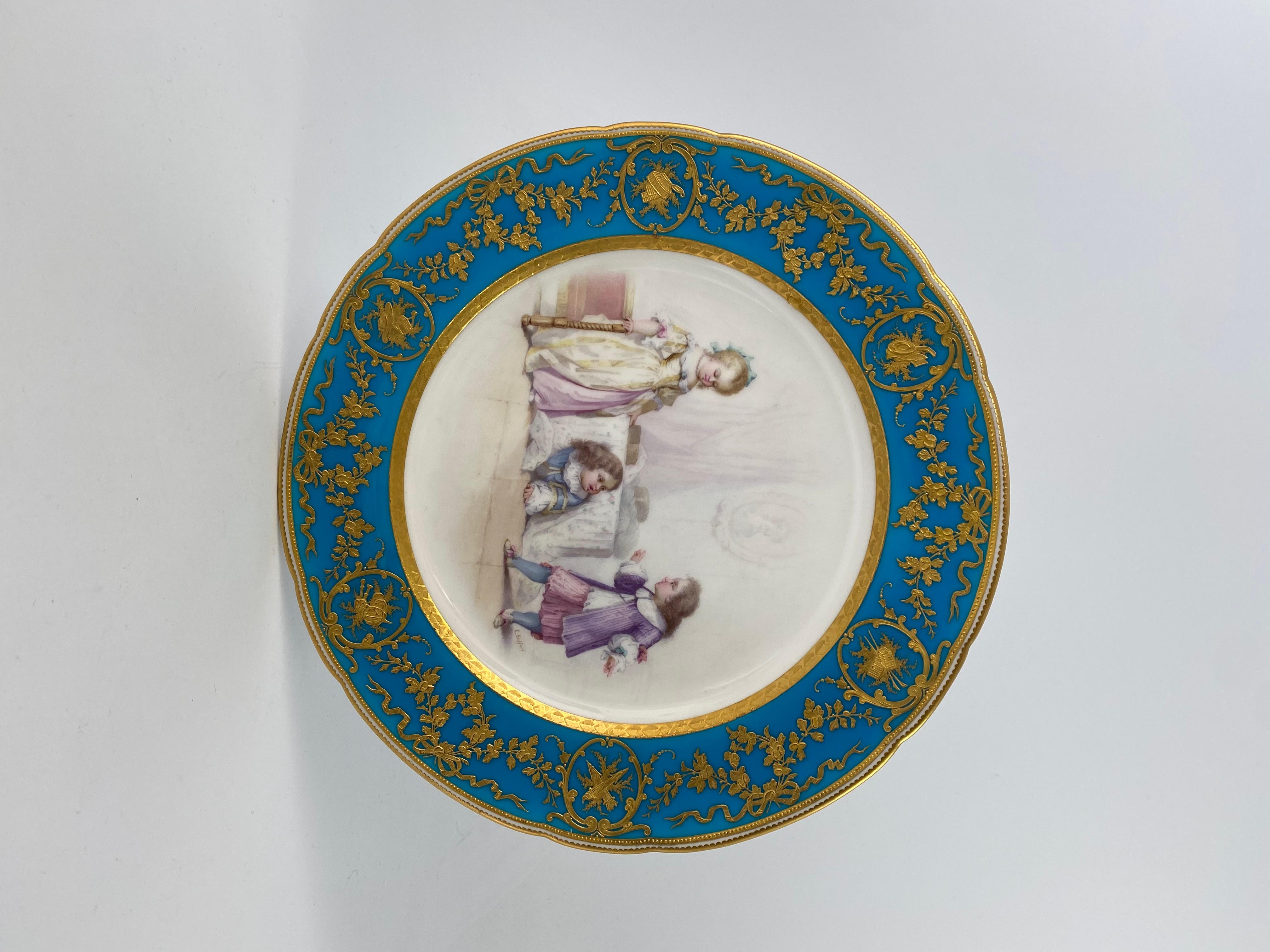 Mintons Porcelain Plate, L.E. Seiffert, c. 1880 1