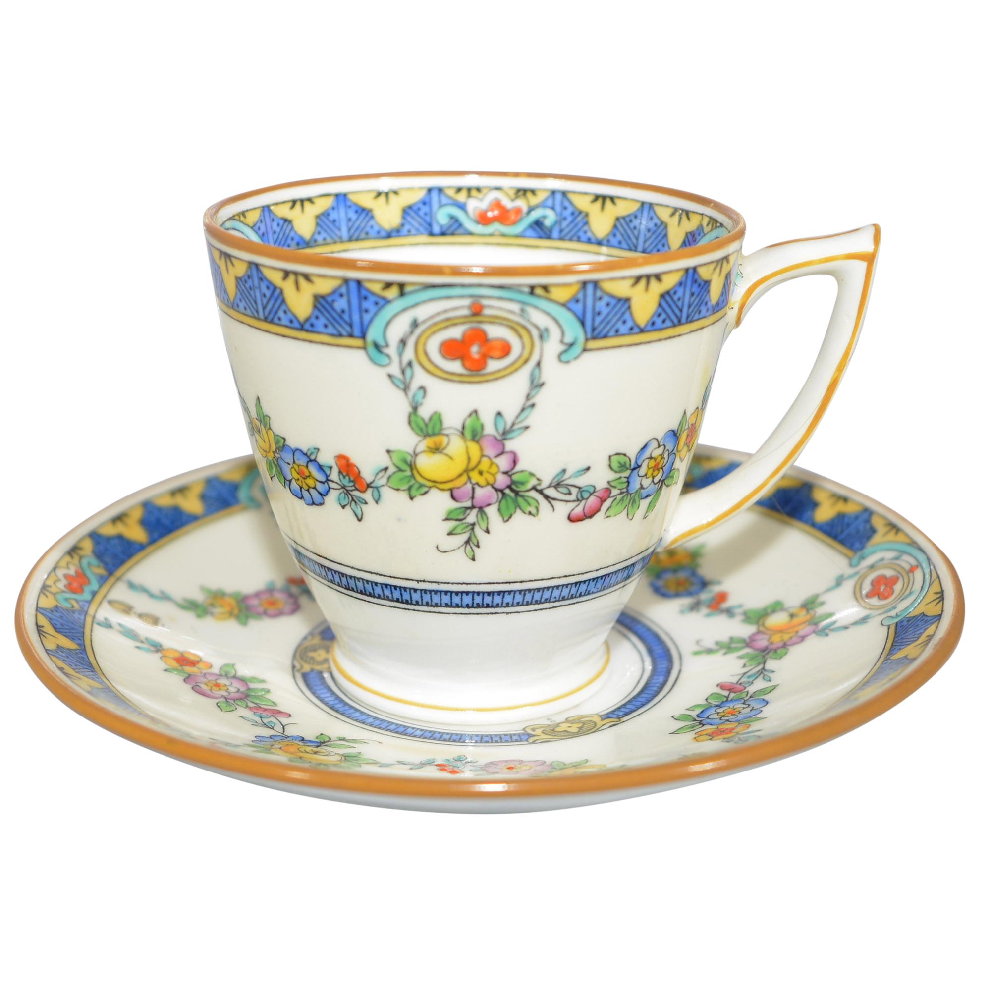 Victorian Mintons Princess Demitasse Cups and Saucers 20 Pieces For Sale