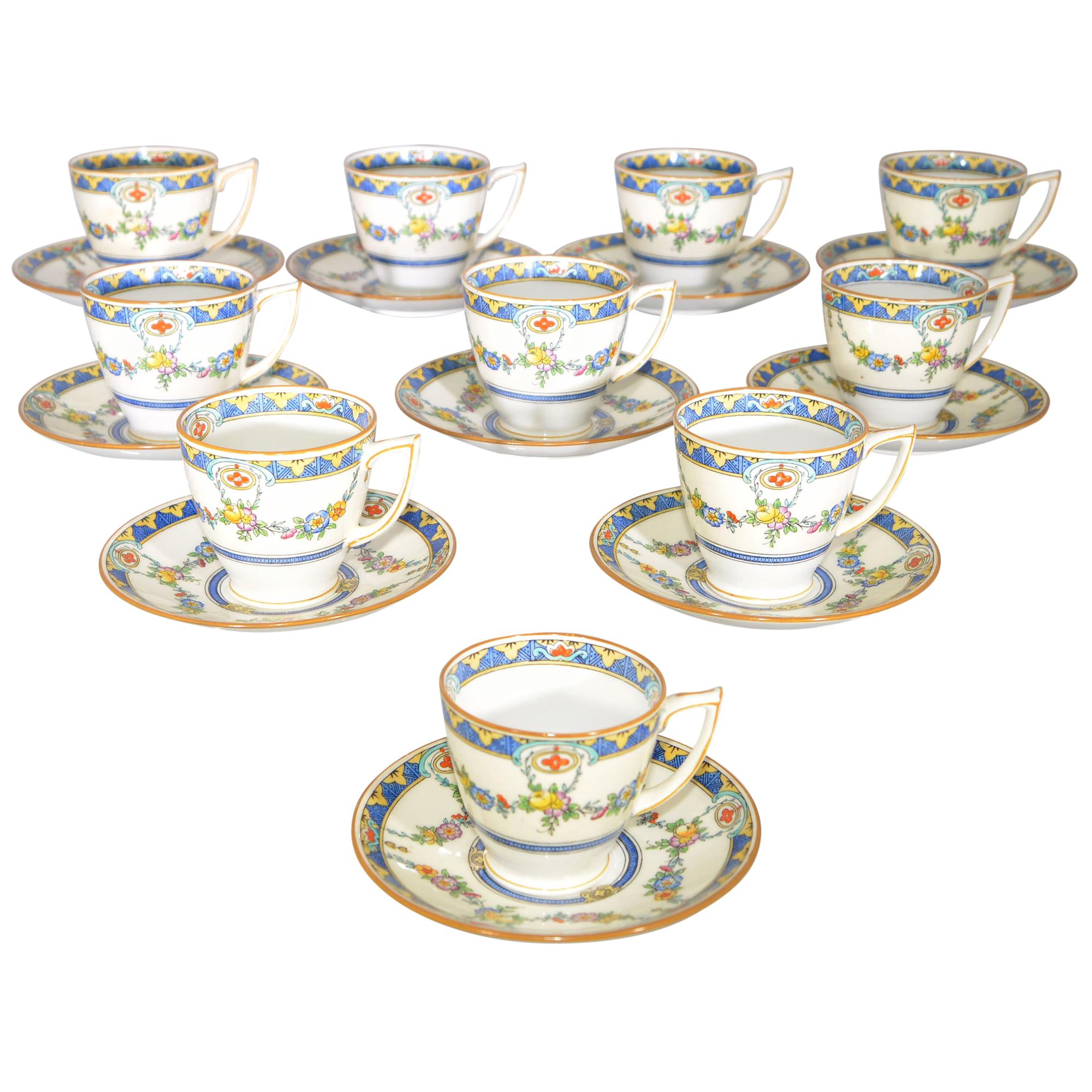 Mintons Princess Demitasse Cups and Saucers 20 Pieces For Sale