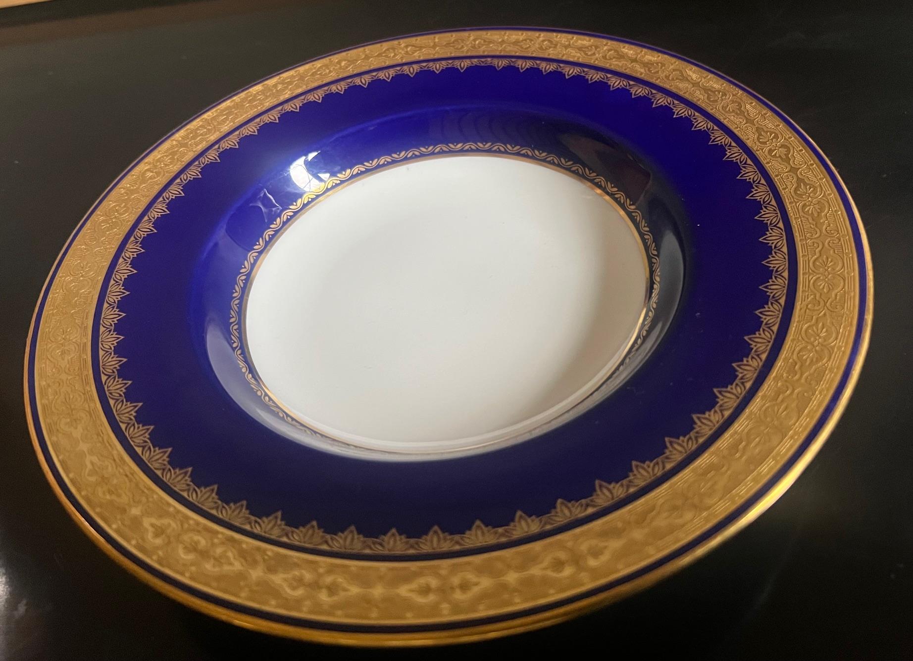 Platos hondos Mintons para Tiffany & Co. Lote de 12, c. 1900 Pintado a mano en venta