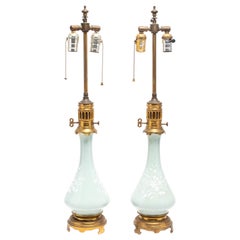 Mintons Style Glazed Ceramic Lamps