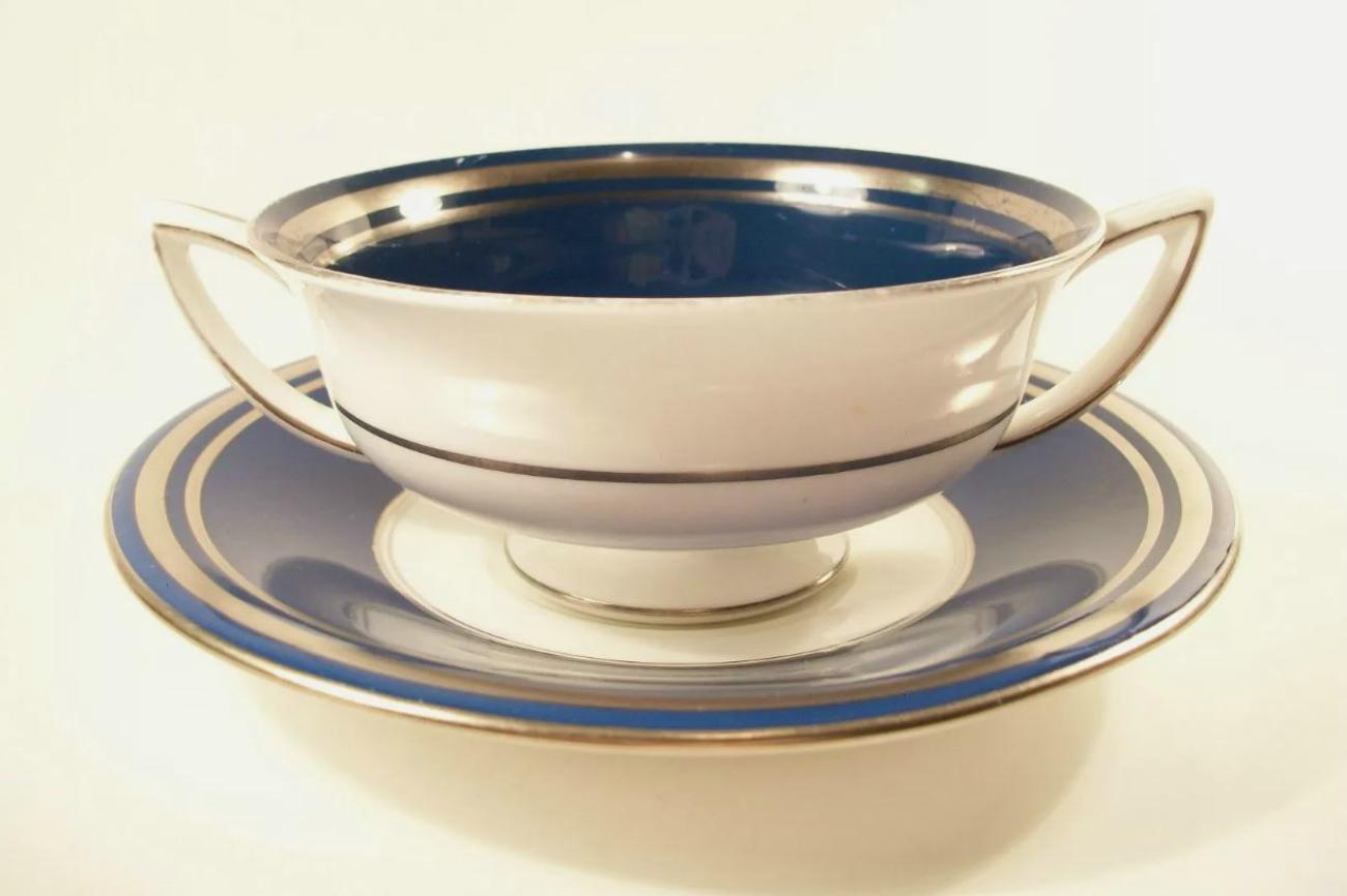 Classico americano Minton - Modello Washington - Zuppiera e piattino in porcellana vintage - C.I.C. 1950 in vendita