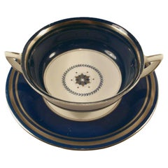 MINTONS - Washington Pattern - Vintage Porcelain Soup Bowl & Saucer - C. 1950's