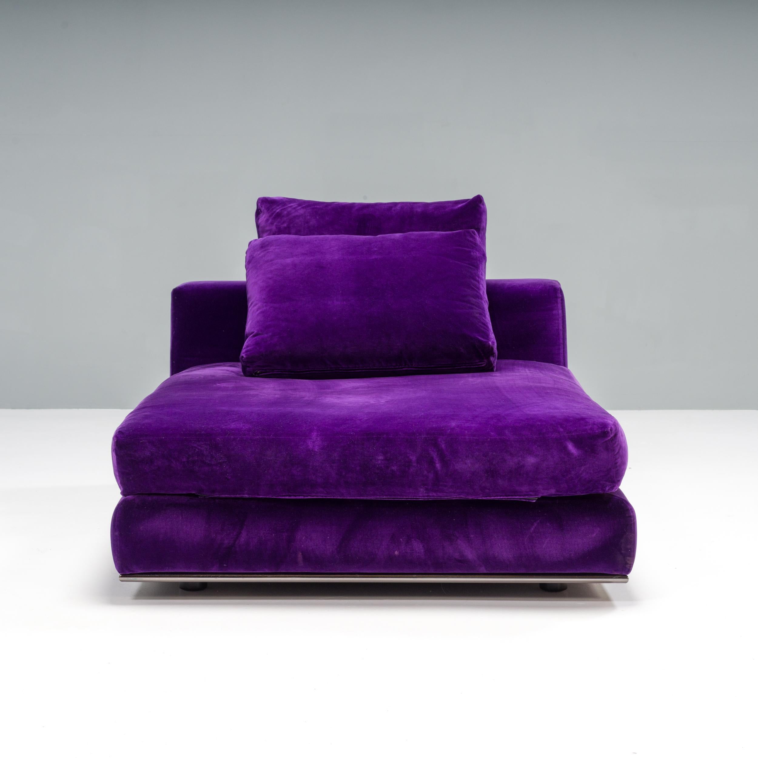 Contemporary Mintotti Purple Velvet Day Bed