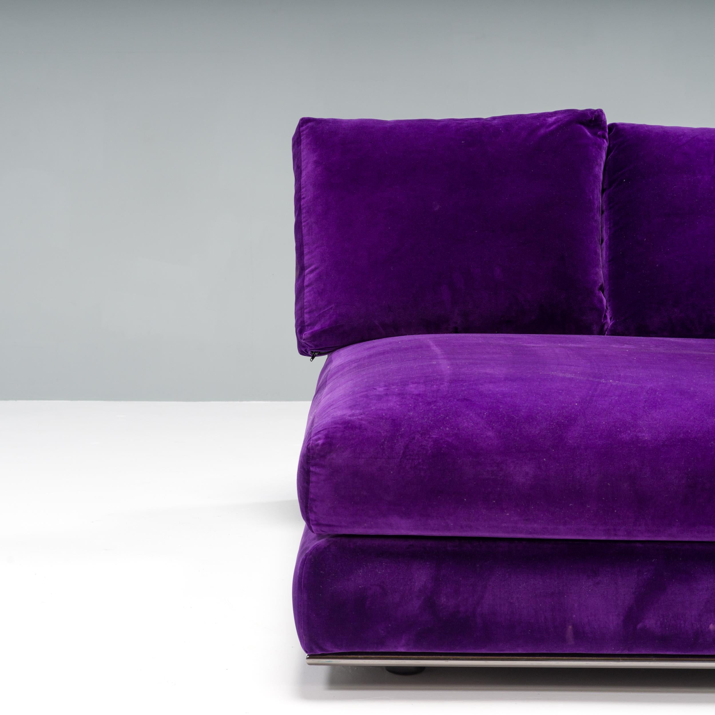 Minotti Purple Velvet Day Beds, Set of 2 1