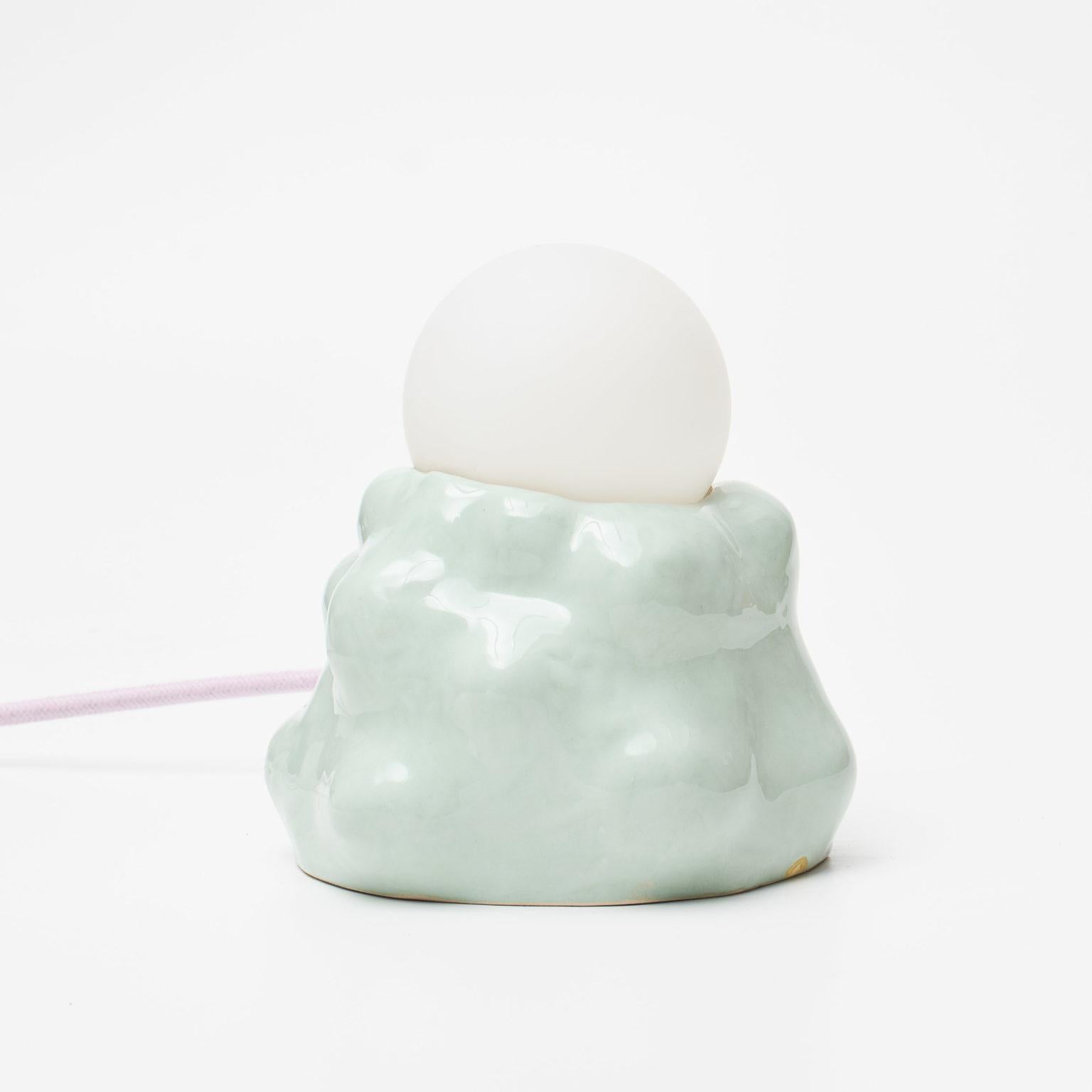 Minty bubble lamp by Siup Studio
Dimensions: D14 x H16 cm
Materials: glass and ceramics.
One of a kind.
 All our lamps can be wired according to each country. If sold to the USA it will be wired for the USA for instance.

Siup is a small