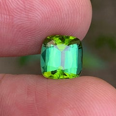 Minty Green Natural Tourmaline 3.27 Carat Cushion Cut Loose Gemstone for Ring
