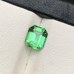 Minty Green Natural Tourmaline Octagon Cut 1.57 Carat Loose Gemstone for Ring