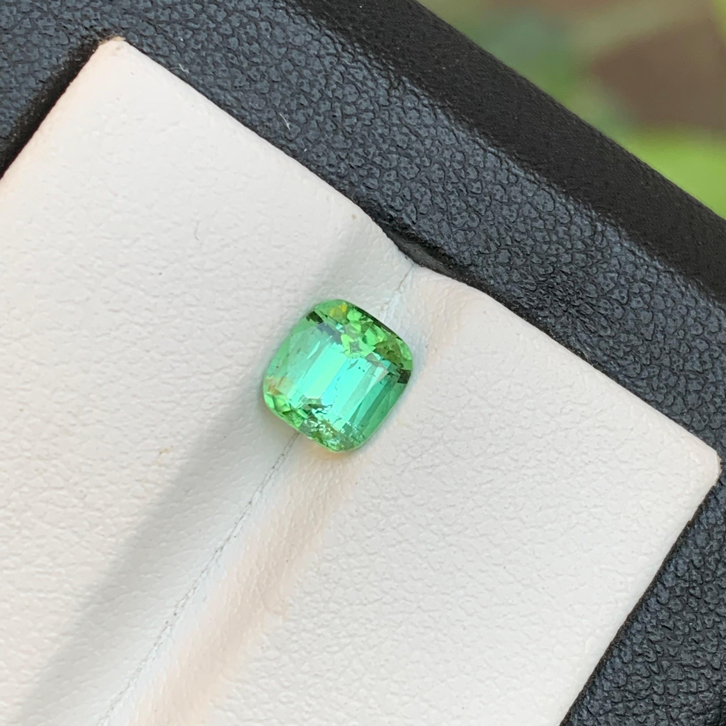Tourmaline naturelle vert menthe pour bague ou tout autre bijou - taille coussin Kunar, Afghanistan !

💎 TYPE DE PIERRE PRÉCIEUSE : Tourmaline 
⚖️ POIDS : 1,35 carats 
🪚 SHAPE & CUT : Coupe coussin
📏 TAILLE (MM) : 6,55 x 5,98 x 4,65
🌈 COLOR :