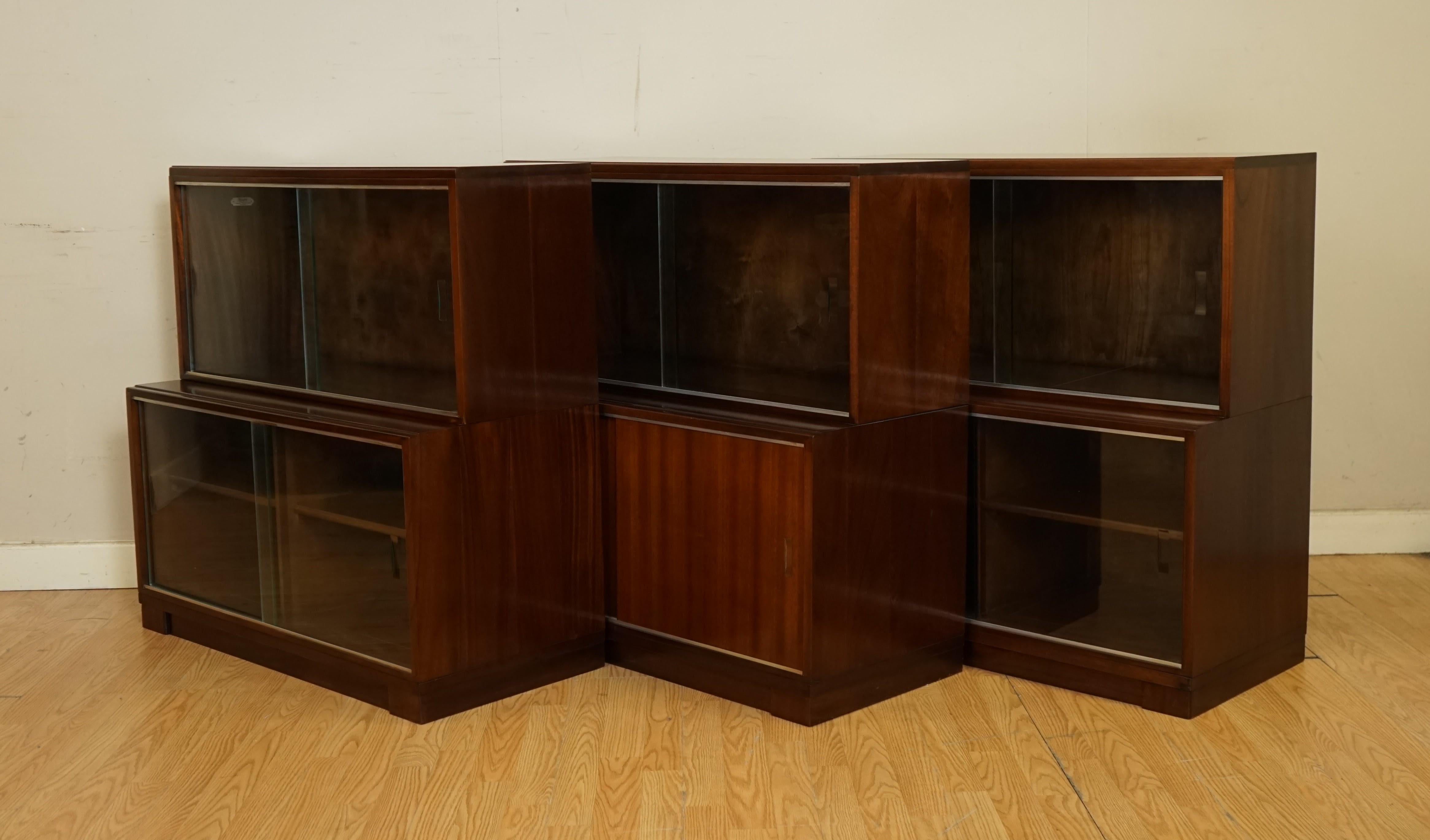 Minty of Oxford Vintage Set of Three Modular Stacking Libary Bookcases 5