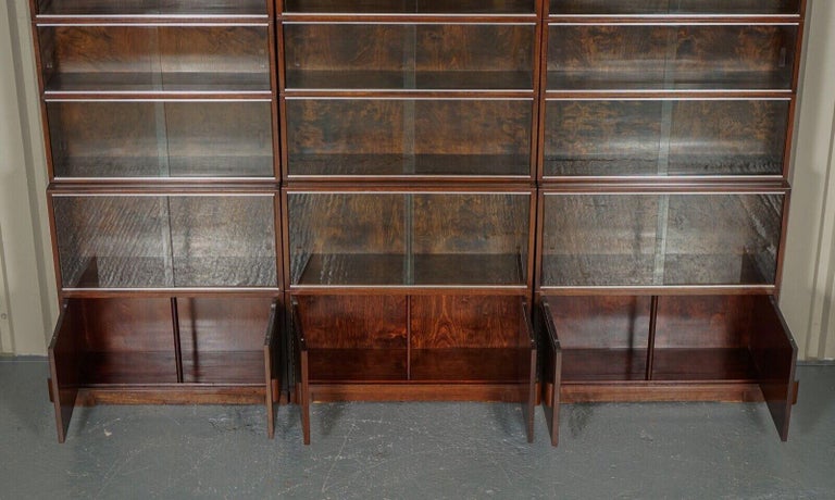 20th Century Minty Oxford Vintage Set of 3 Tall Modular Stacking Library Bookcases For Sale