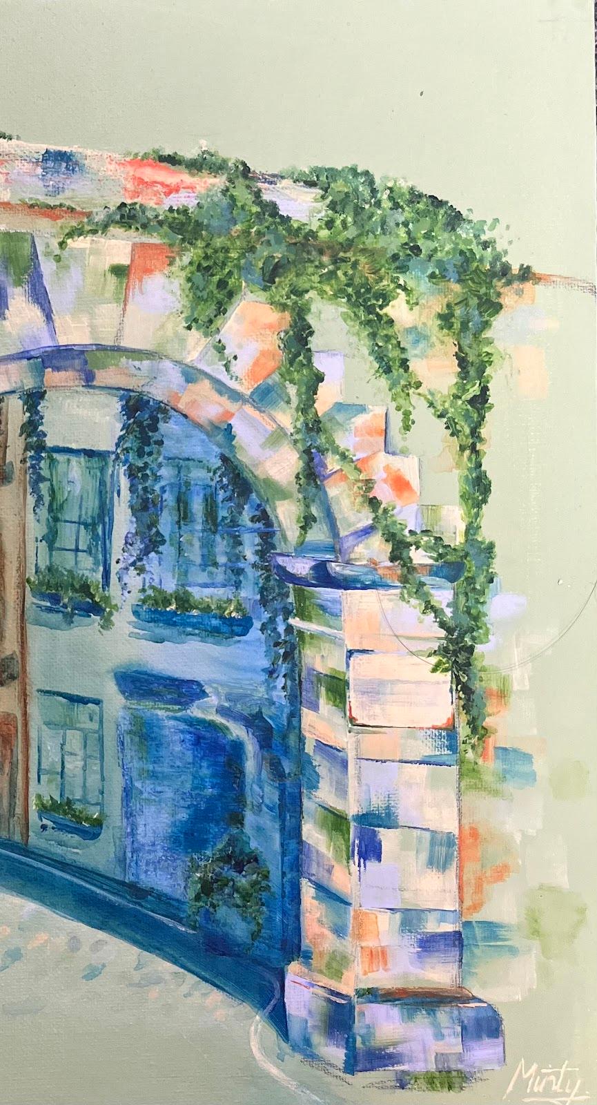 Archway In South Kensington London Acrylique Peinture britannique contemporaine - Painting de Minty Ramsey