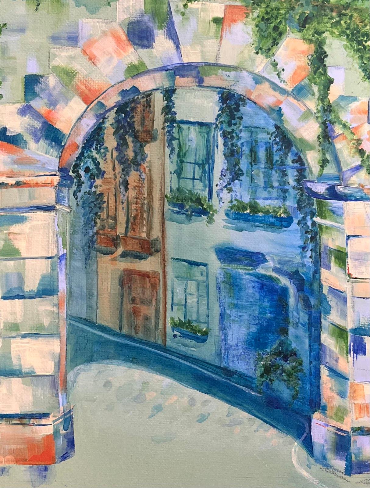 Archway In South Kensington London Acrylique Peinture britannique contemporaine en vente 2