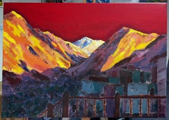 Atlas Mountains Morocco Original Acrylic on Canvas Vibrant Landscape Painting