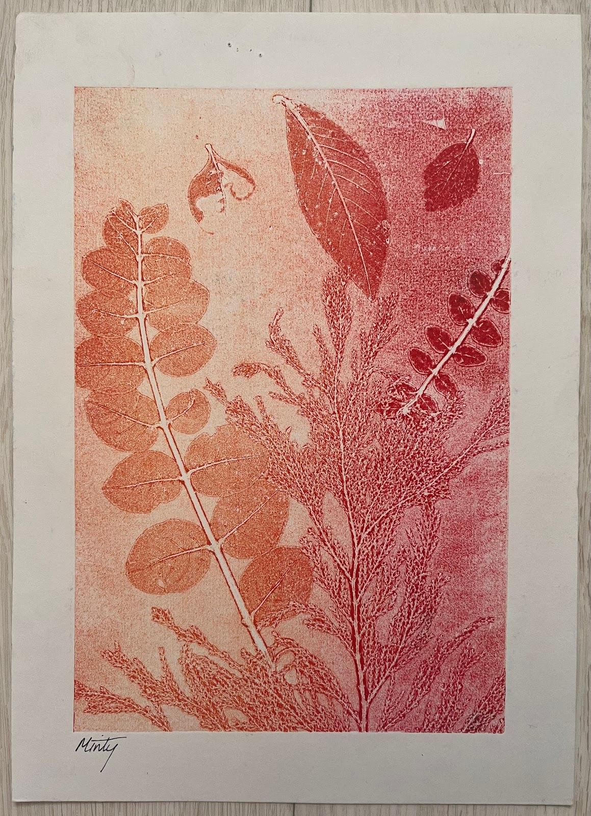Couleurs d'automne Peinture acrylique contemporaine Feuilles d'automne britanniques - Painting de Minty Ramsey