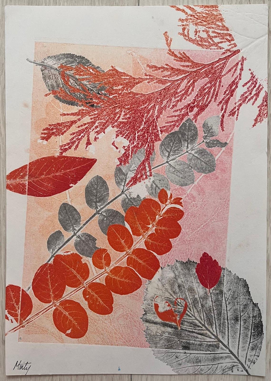 Couleurs d'automne Peinture acrylique contemporaine Feuilles d'automne britanniques en vente 1