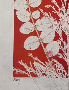 Autumnal Color Acrylic Painting Contemporary British Botanical Silhouettes