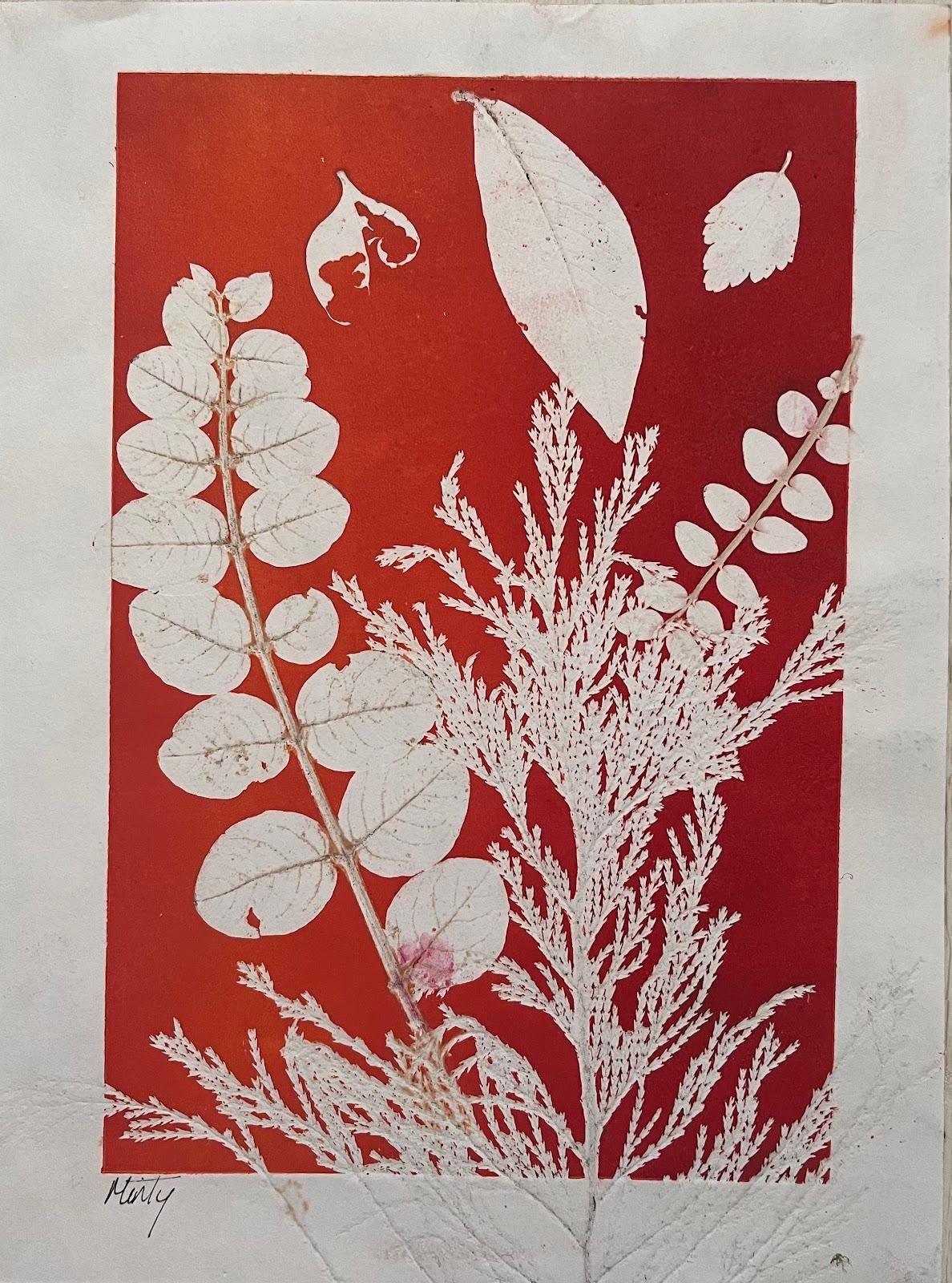Couleurs d'automne Peinture acrylique contemporaine Silhouettes botaniques britanniques