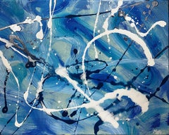 Blue Explosion Acrylic Abstract British Painting