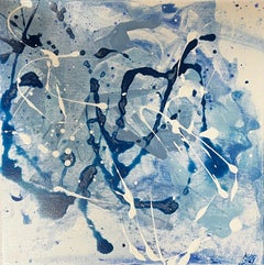 Blue Explosion Acrylic Abstract British Painting