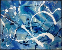 Esplosione di blu Pittura acrilica astratta inglese