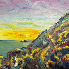 Cape Cornwall Sunset Contemporary Coastal Landscape Original Oil Painting