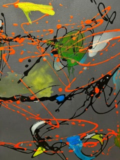 Colourful Abstract Acrylic Painting Contemporary British Artist