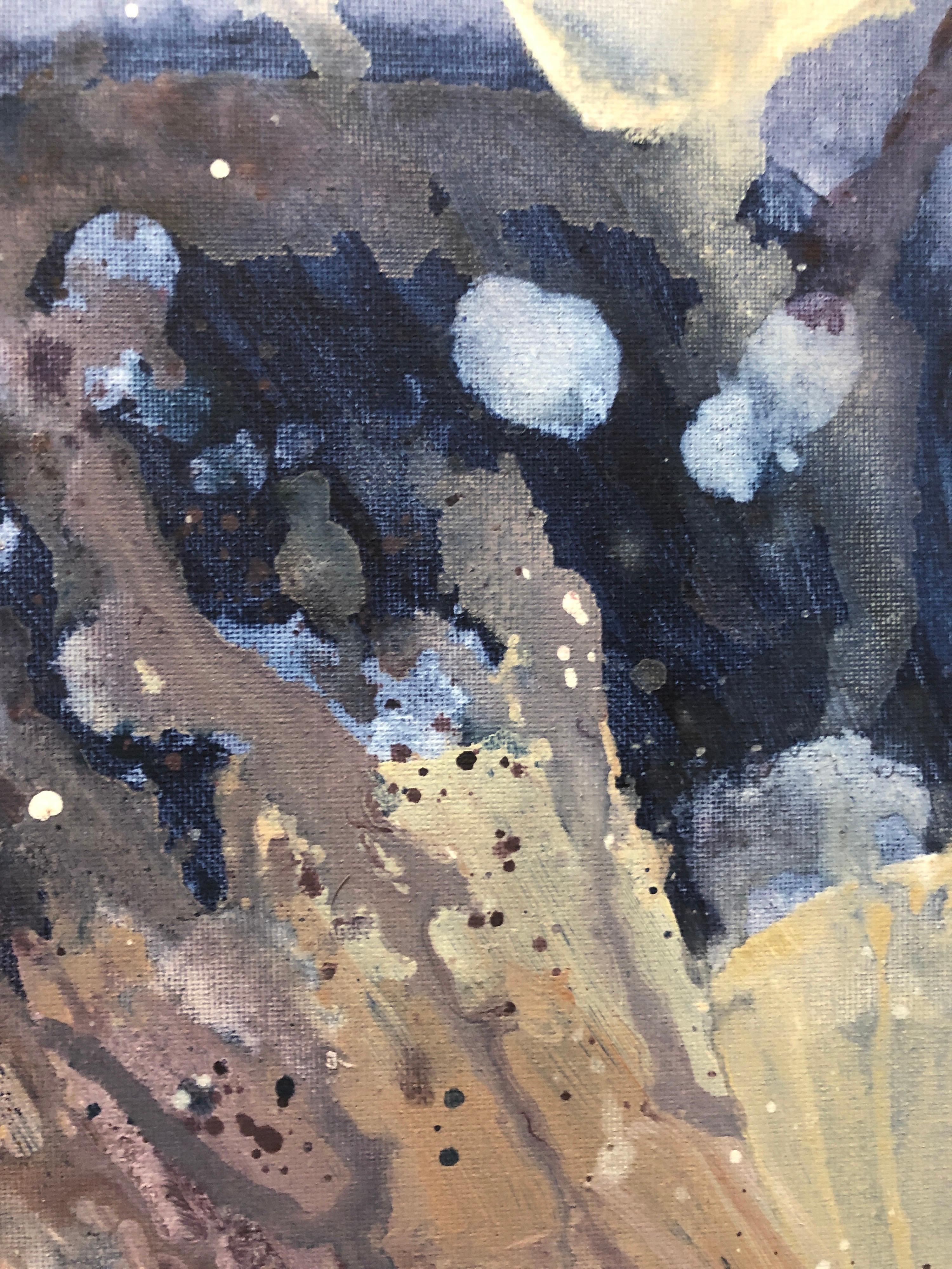 Pittura astratta colorata in acrilico Artista britannico contemporaneo - Abstract Painting Nero di Minty Ramsey