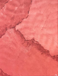 Red Abstract Acrylic Painting Contemporary British Crimson Tides