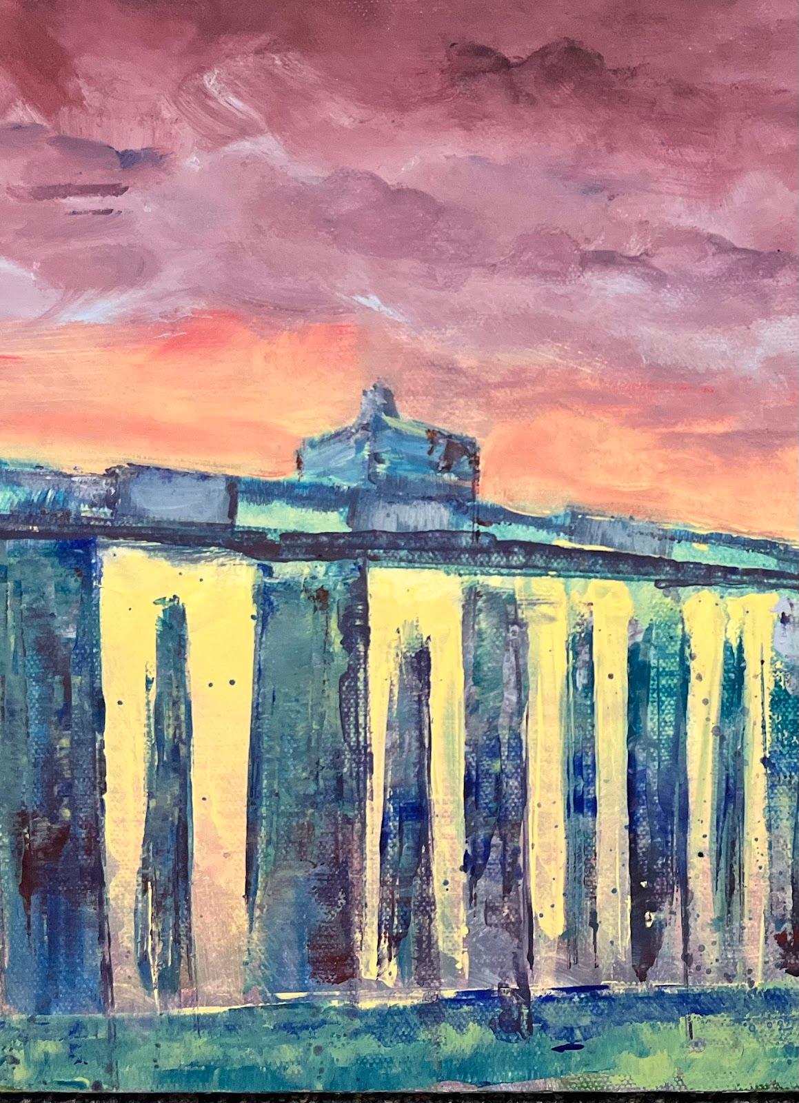 Coucher de soleil sur Greenwich
Signé par Minty Ramsey
Médium : acrylique sur toileu2028
Taille : 24 x 18 pouces
Condit : Excellent, avec des couleurs vibrantes et bien entretenues

Une peinture acrylique captivante réalisée par un jeune artiste en