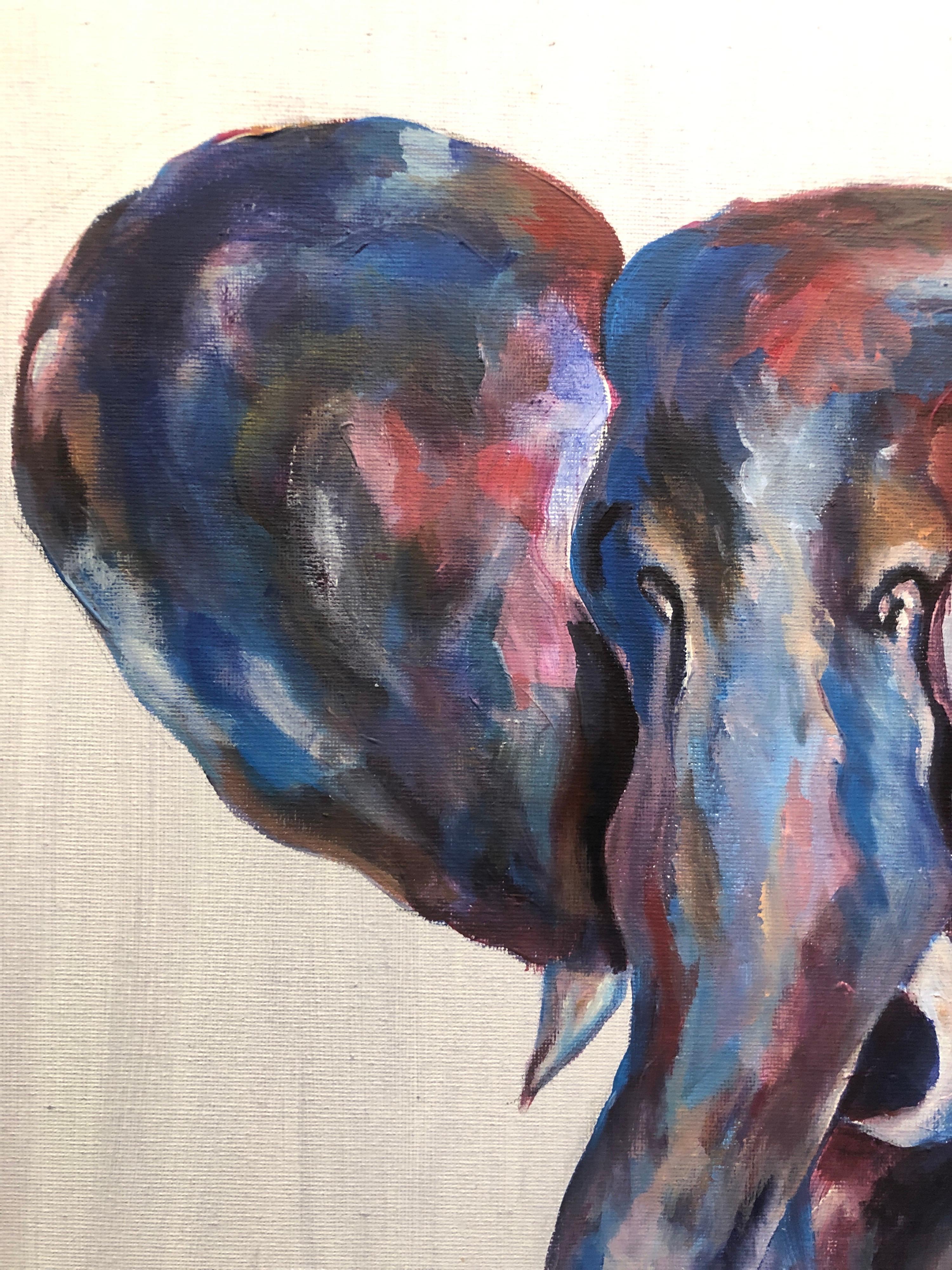 Peinture abstraite d'éléphant colorée de l'artiste britannique moderne - Painting de Minty Ramsey
