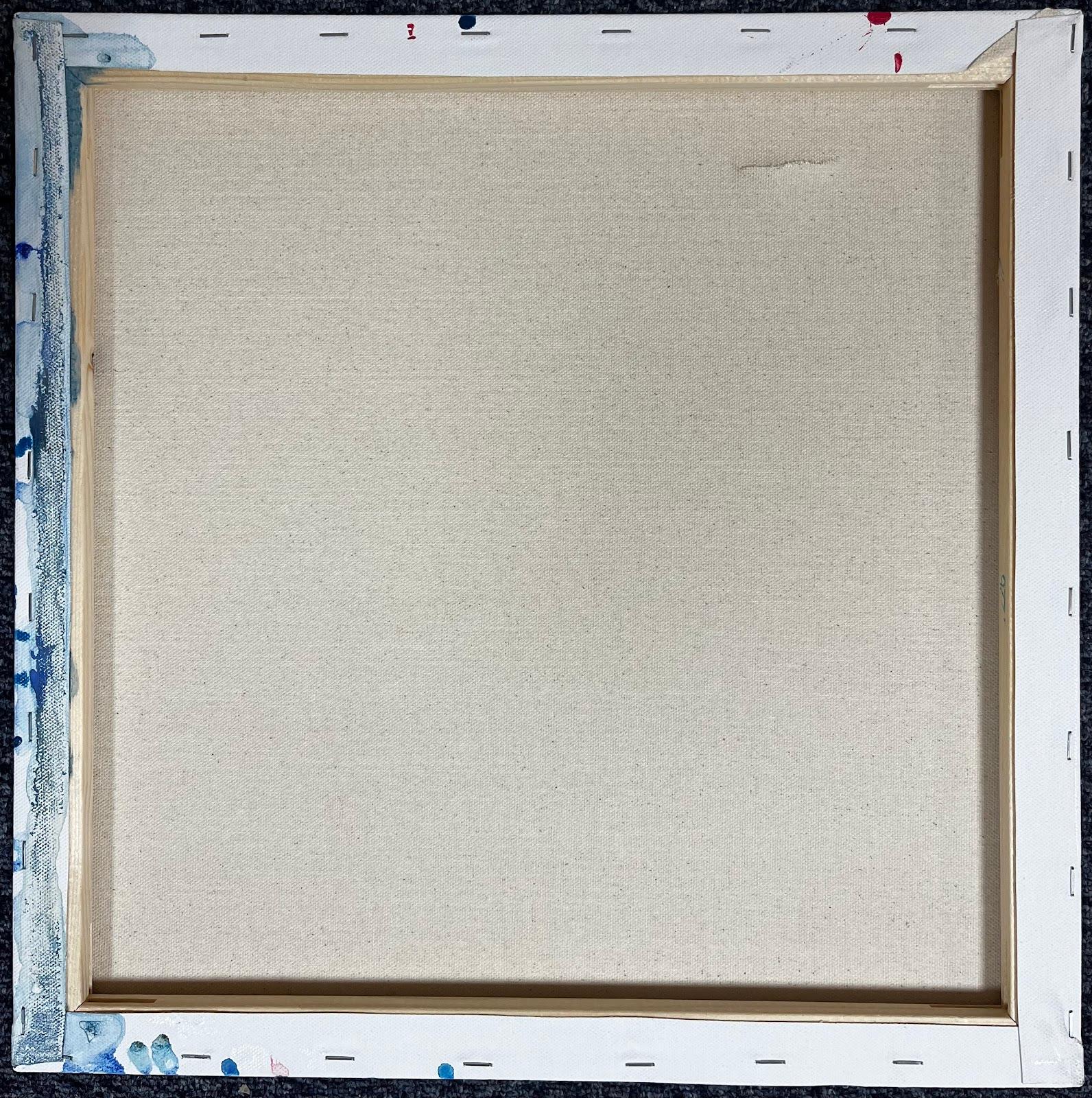 Esplosione di rosso, blu e grigio Pittura astratta acrilica contemporanea inglese in vendita 2