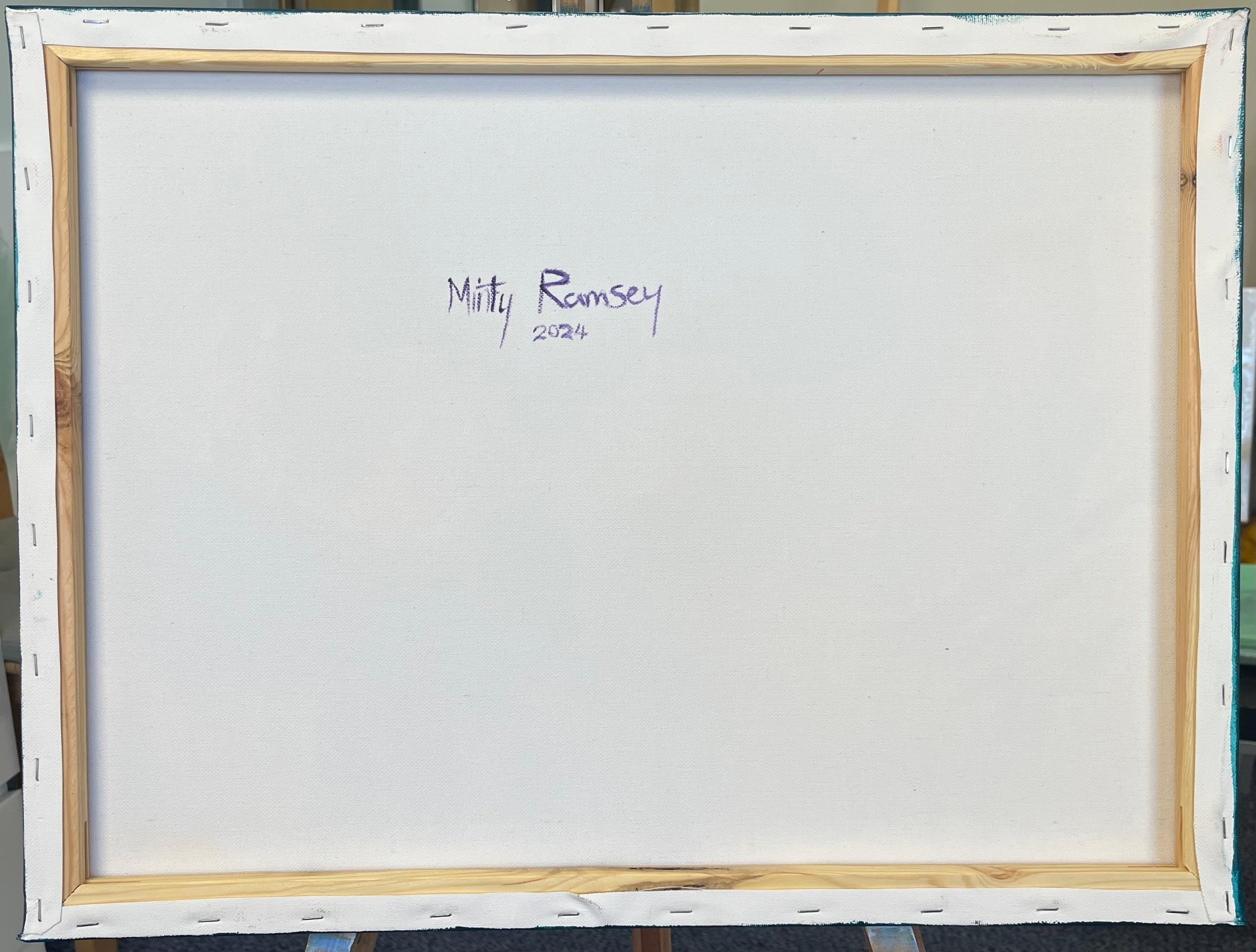 Pintura acrílica vibrante del Parque Nacional de Yosemite de la vista de la cumbre de Half Dome en venta 2