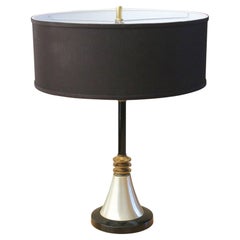 Minty! Space Age Aluminum & Brass Mid Century Modern Table Lamp! 1950s Atomic