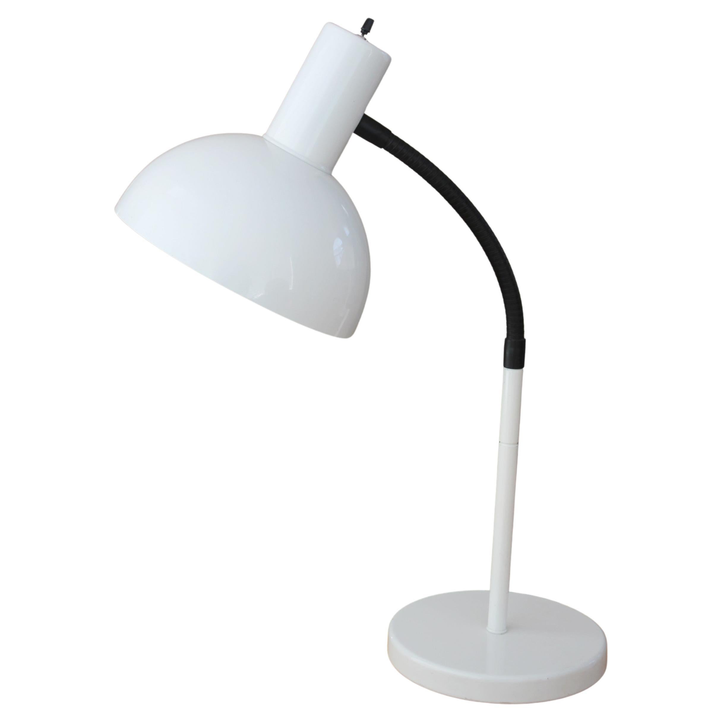 Minty! White Sonneman Desk Table Lamp Articulating Gooseneck 1970 Rare Lighting For Sale