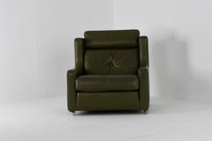 Mintys Oxford Olive Green Eather Armchair, 1960s