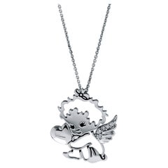 Minu by Giovanni Ferraris 18k White Gold Diamond Charm Pendant Necklace