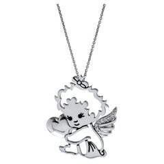 Minu by Giovanni Ferraris - Collana con ciondolo in oro bianco 18 carati con diamanti